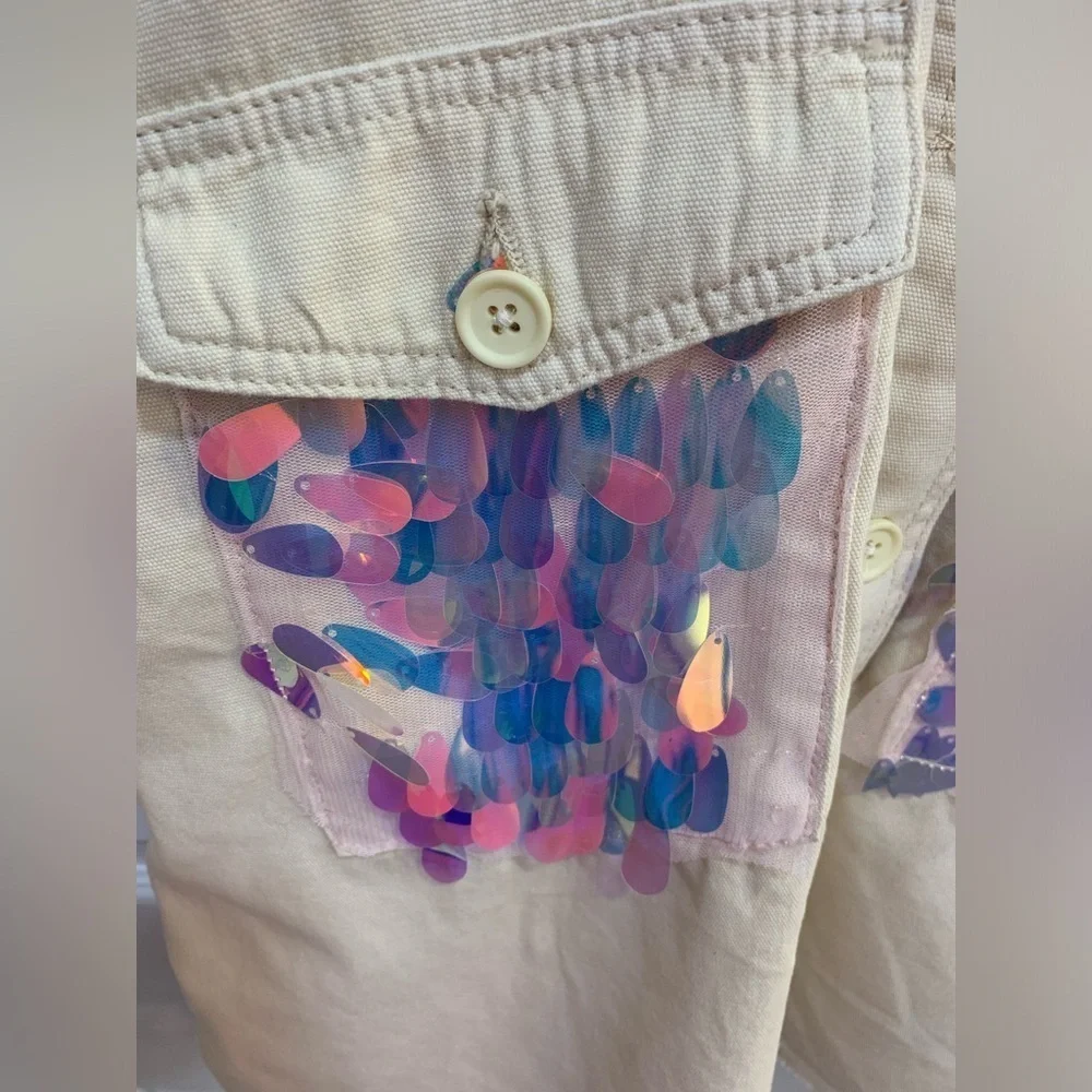 NWT Cute sparkling top shop denim jacket size small